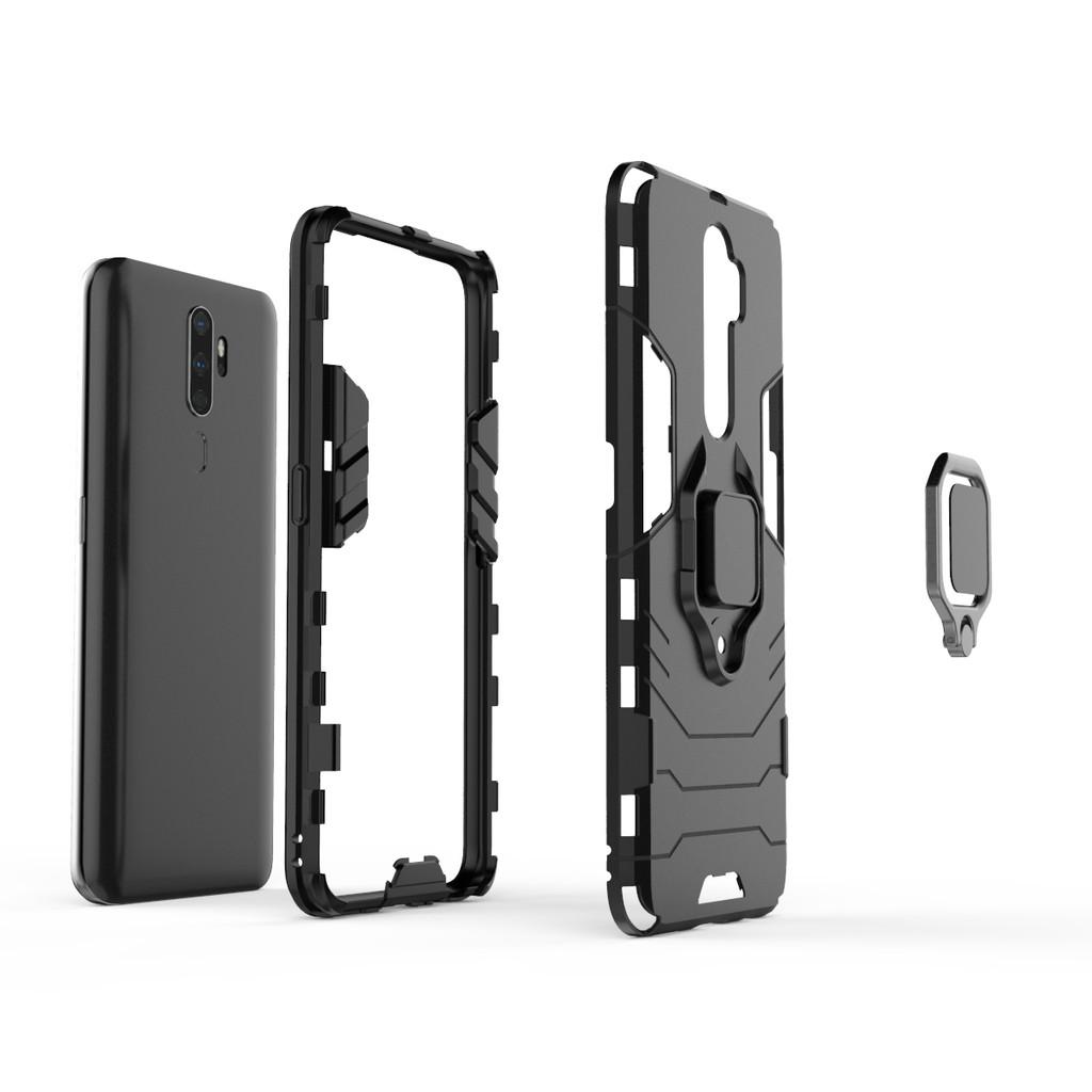 Ốp lưng cho Oppo A9 2020 iron man chống sốc kèm nhẫn xoay chống xem video bảo vệ camera