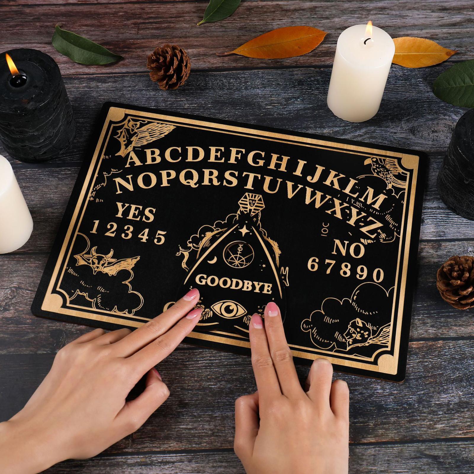 Con lắc bói toán bằng gỗ 12 -inch, bảng ma thuật khắc, bảng ouija, thông điệp đo lường, bộ con lắc phù thủy