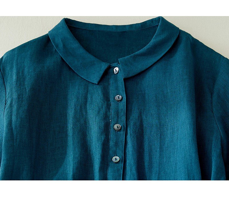 Đầm linen nữ tay ngắn cổ Đức nhẹ nhàng phù hợp cho các nàng đi làm hay đi chơi da215