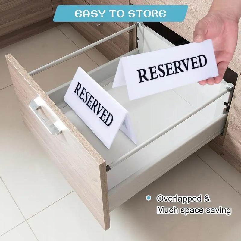 Bàn đã đặt - Biển đặt bàn, Thẻ đặt bàn Biển Reserved, Bảng Bàn đã đặt, Kệ Mica để bàn - 20x10x10cm (DxRxC)