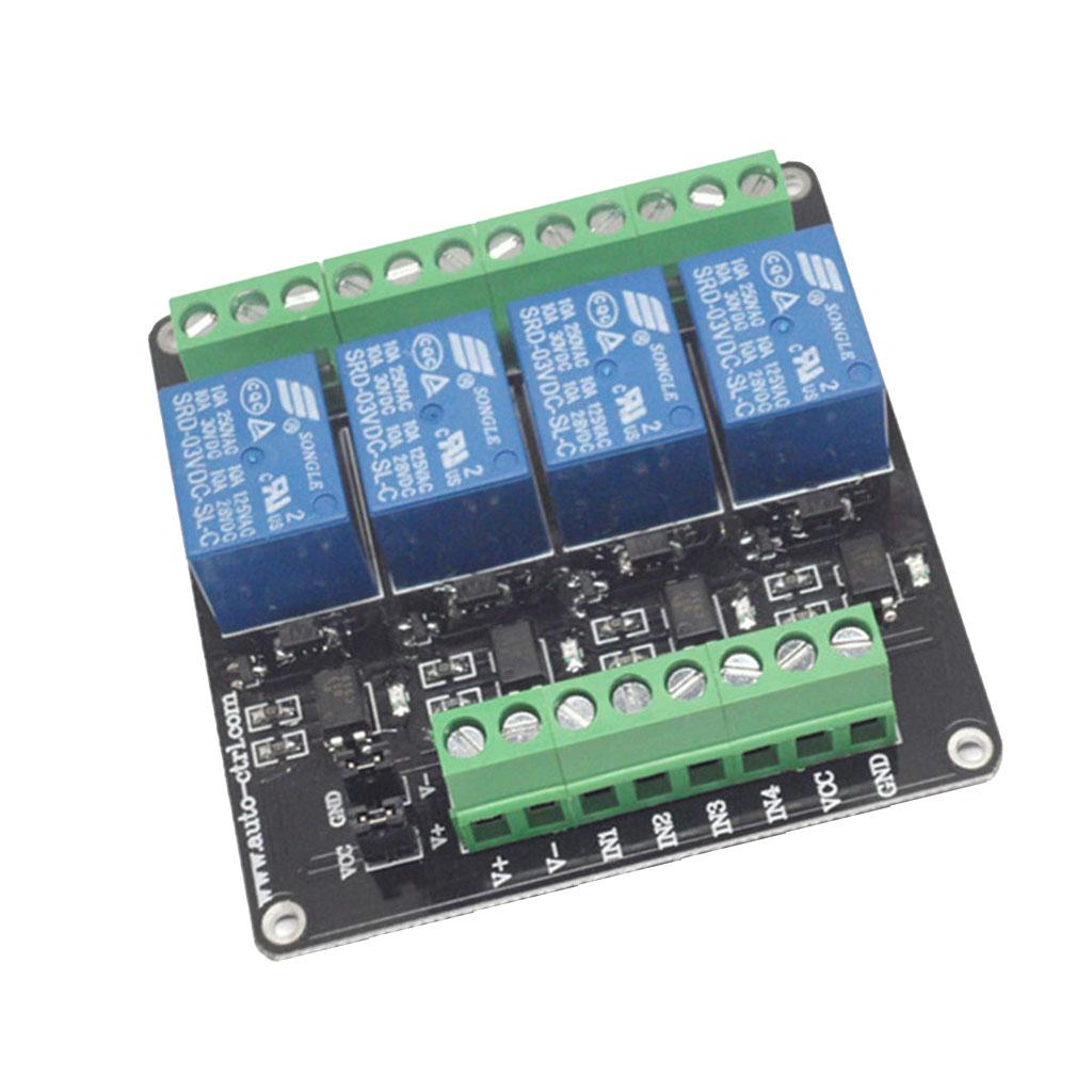 Professional DC3V 4-Channel Relay Module With Optocoupler Isolation