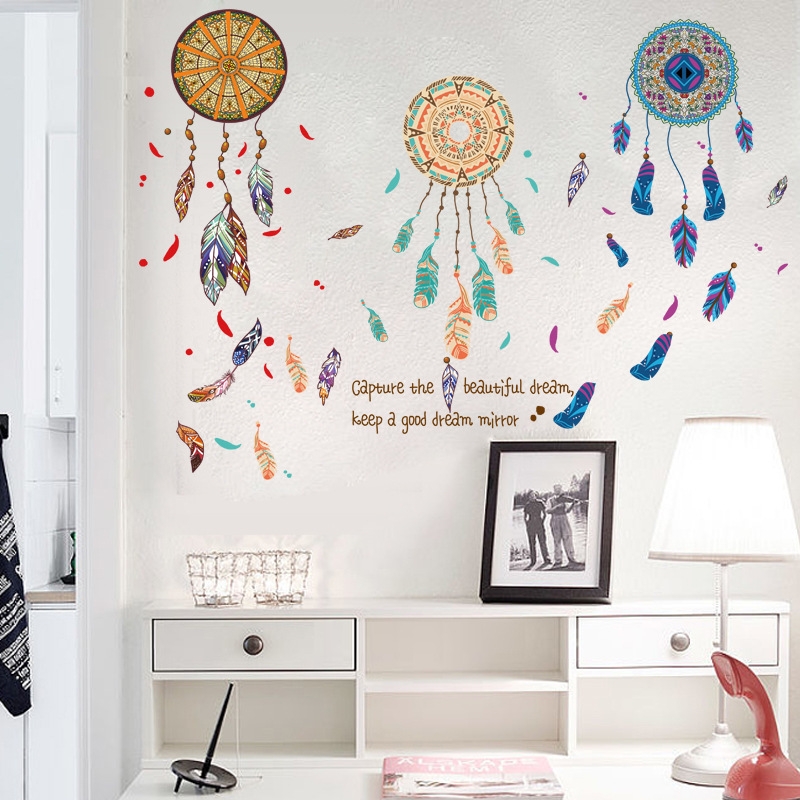 Decal dán tường Chuông gió thổ cẩm