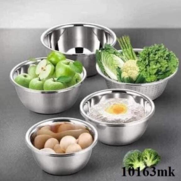 BỘ CHẬU RỔ INOX 5 MÓN CAO CẤP