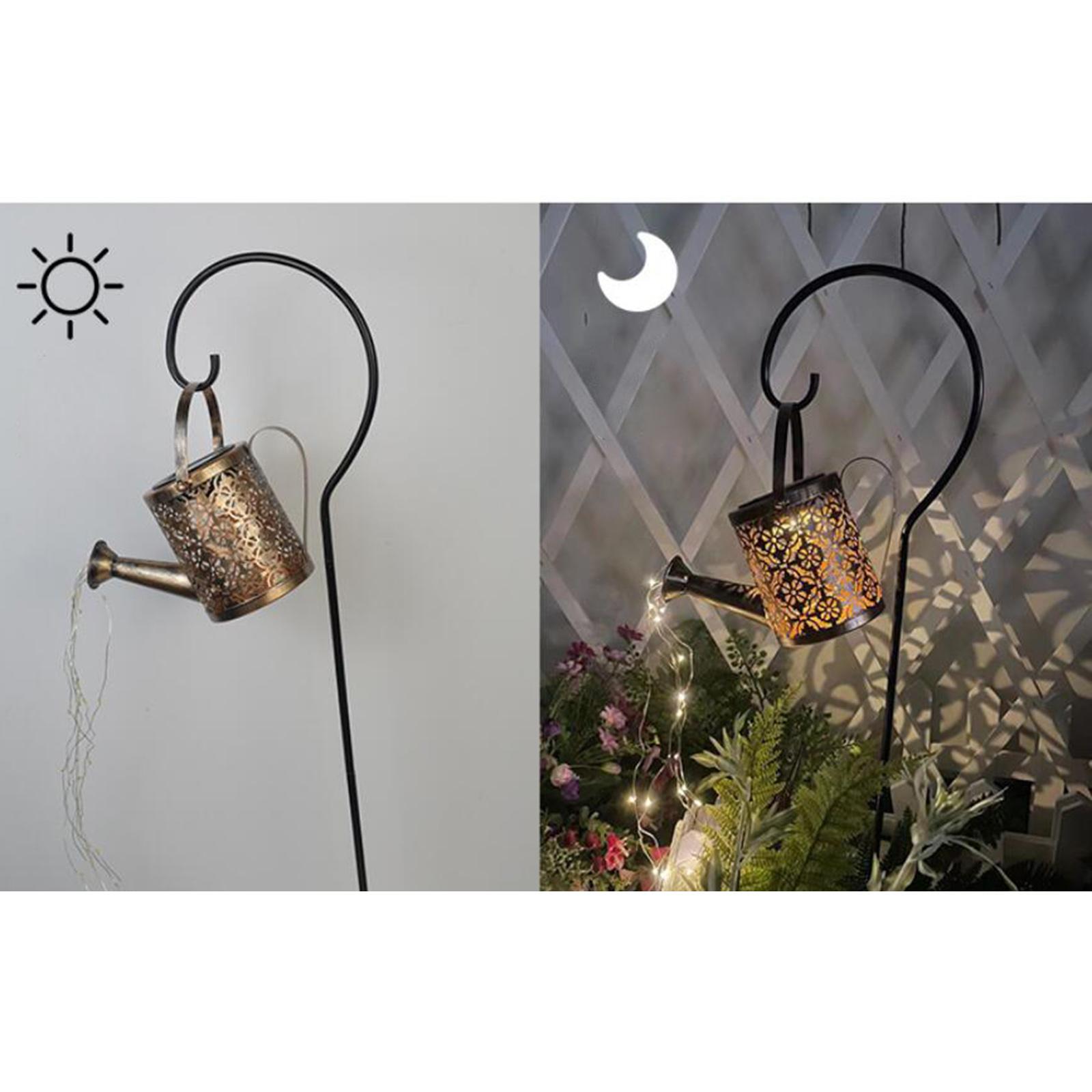 LED Watering Can Stake Solar Garden Light Outdoor Path Lighting Christmas