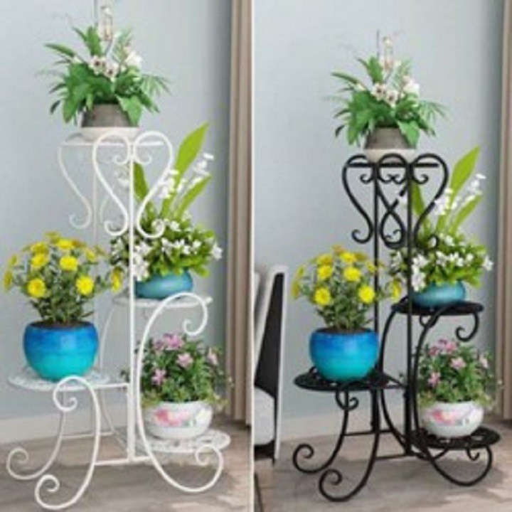 Kệ cây cảnh trang trí nhà cửa 4 tầng đế tròn siêu sang