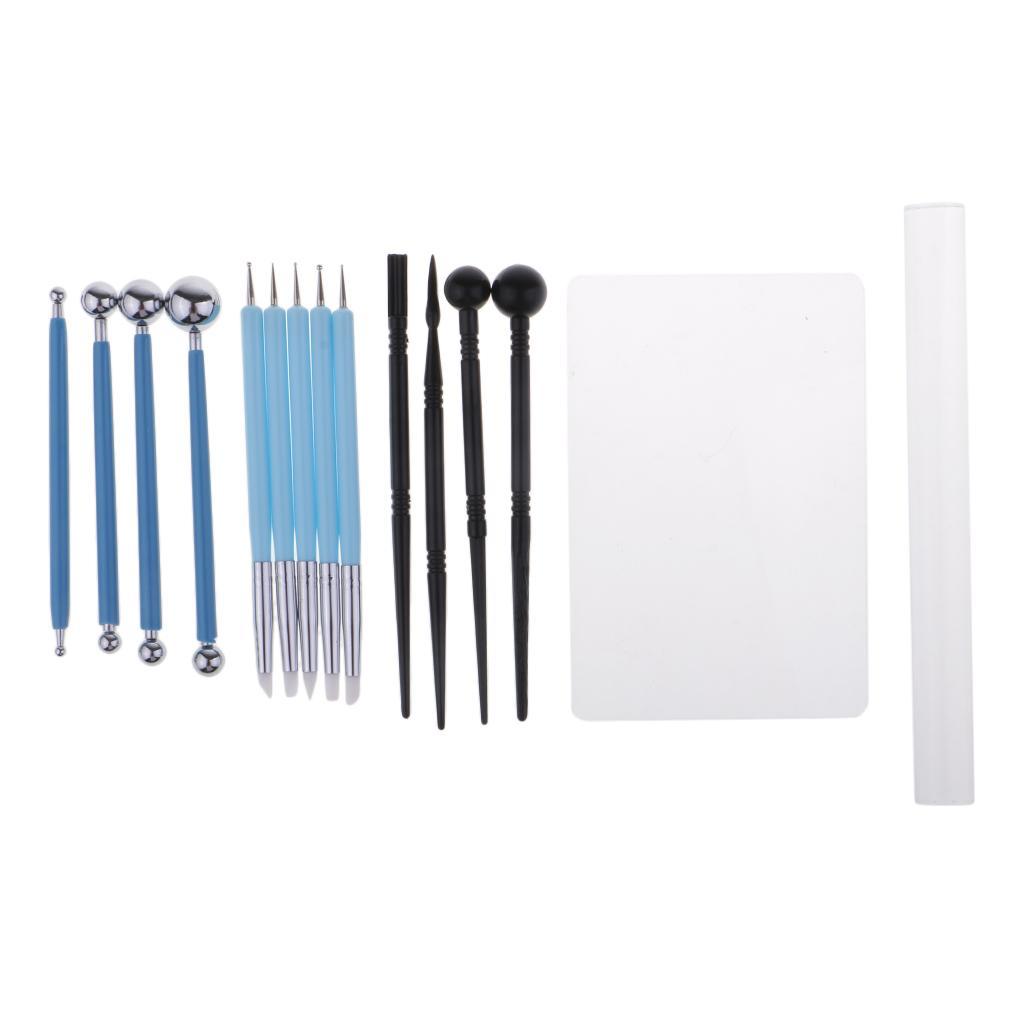 15x Mixed Sculpting Modeling Dotting Clay Tools for Embossing Clay Pottery
