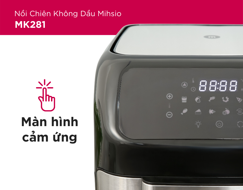 Nồi chiên không dầu 12L điện tử Mishio MK281 - Hàng chính hãng