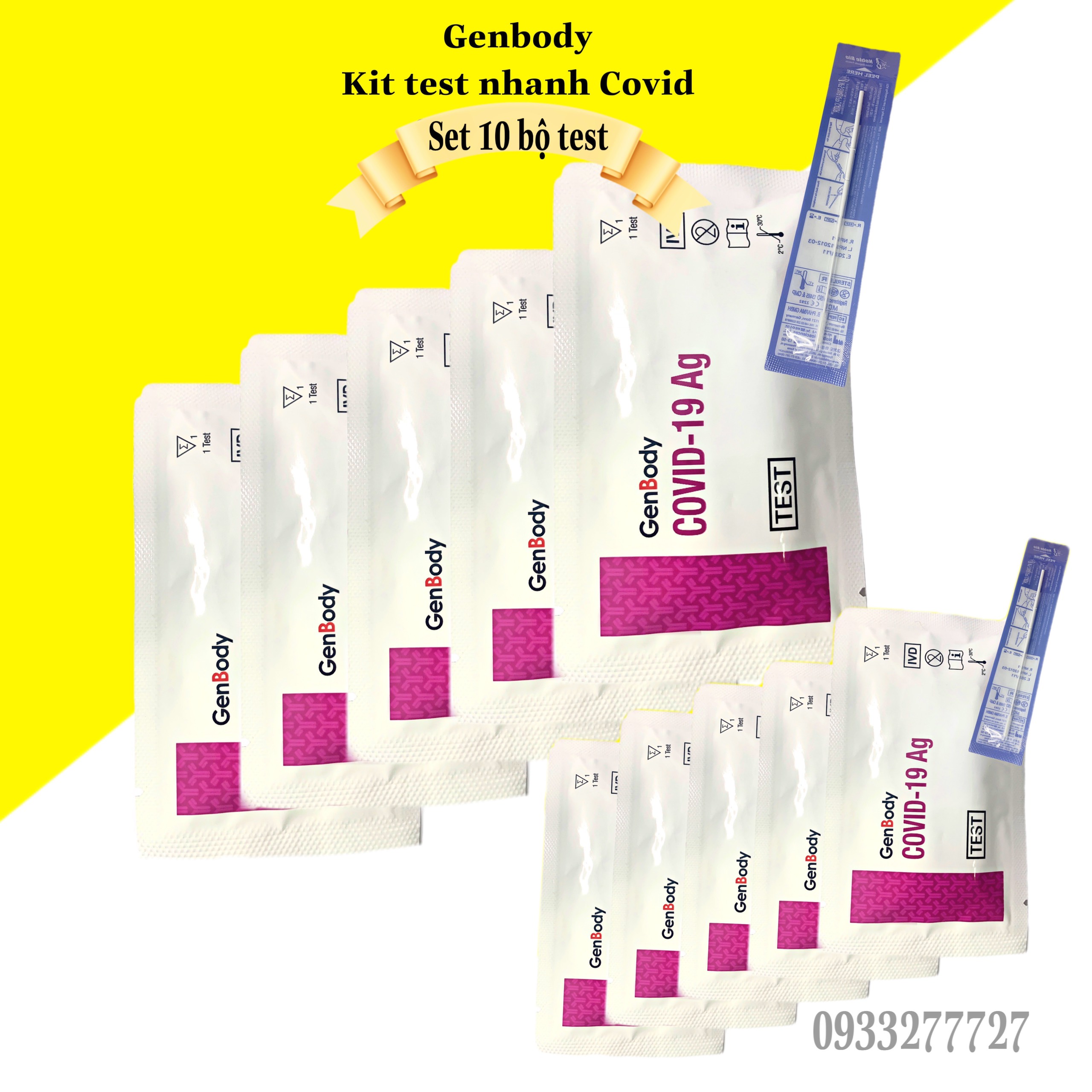 Kit test GenBody COVID-19 Ag - Hàn Quốc (combo 3 bộ kit)