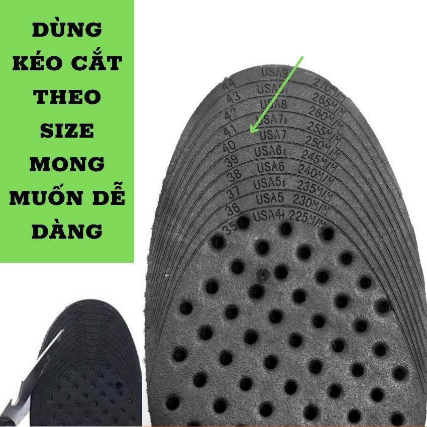 Lót Giày Tăng Chiều Cao Đệm Khí Khử Mùi Êm Chân Đủ Size LG02