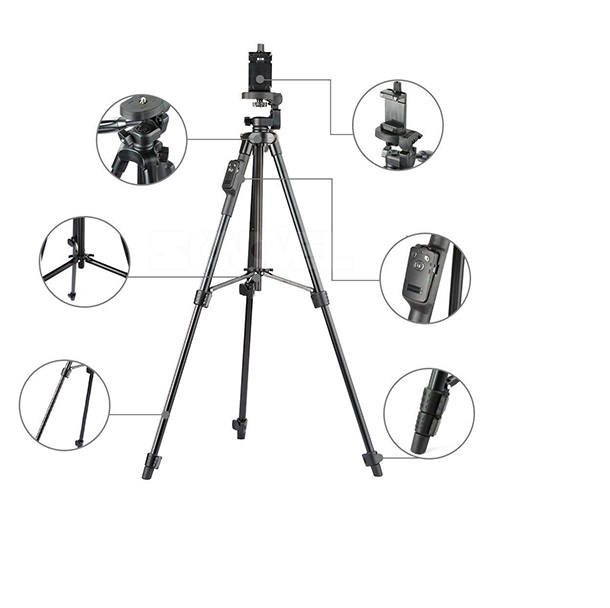 Gậy Tripod 3 Chân Yunteng VCT-5208 - gậy chụp hình ảnh 3 chân + Giá kẹp điện thoại + Remote - Hàng chính hãng