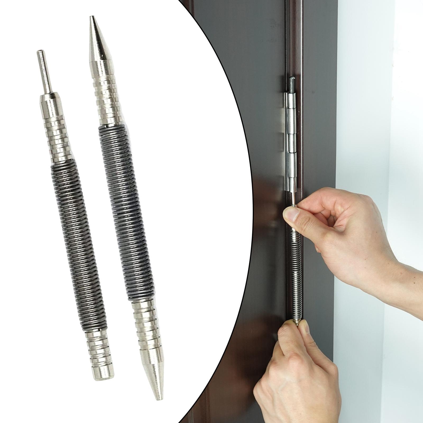2Pcs Nail Set and Hinge Pin Tool Rustproof Spring Pin Punch Durable Carbon Steel