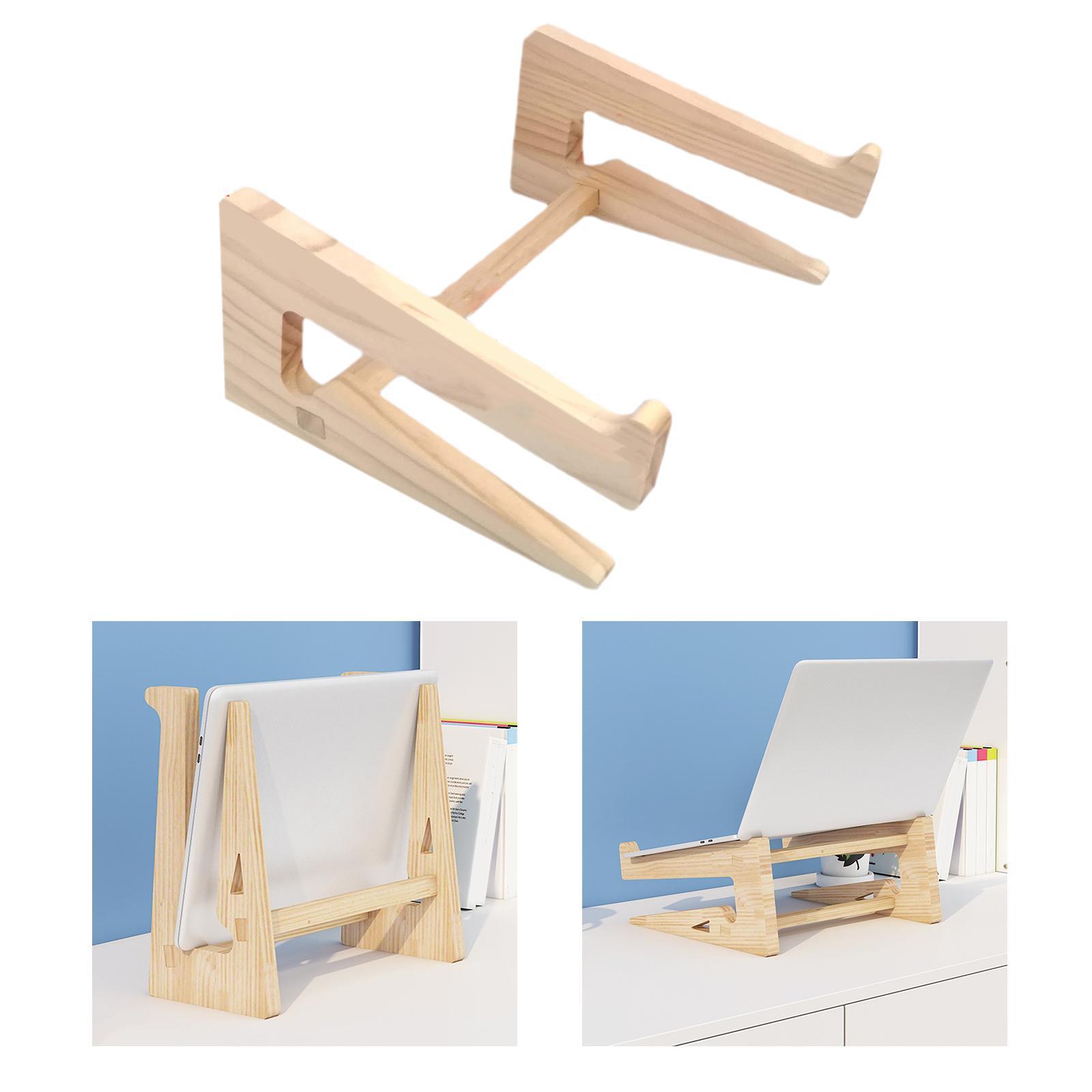 Wooden Laptop Stand Vertical Heightening Stand Detachable Lightweight Computer Stand for Desk