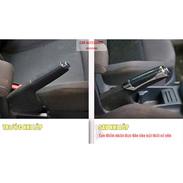 Bọc phanh tay ô tô hàng loại 1 màu vân gỗ carbon