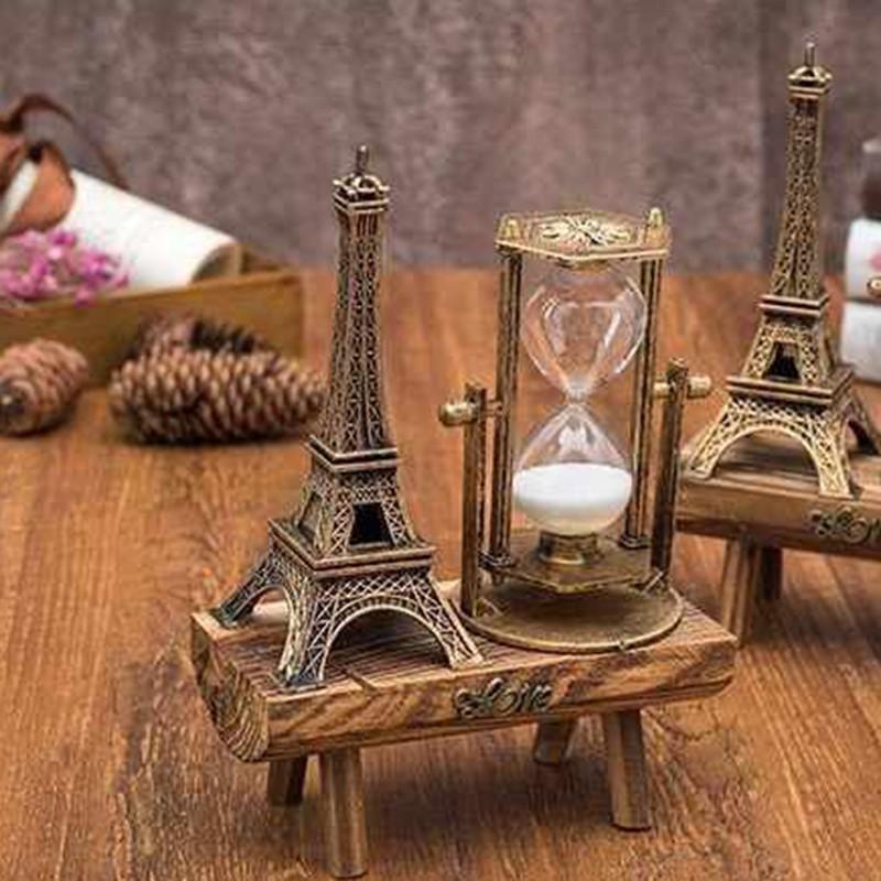 Đồng hồ cát tháp eiffel Paris kèm khung gỗ quà tặng quà lưu niệm văn phòng phẩm độc lạ phụ kiện trang trí bàn làm việc