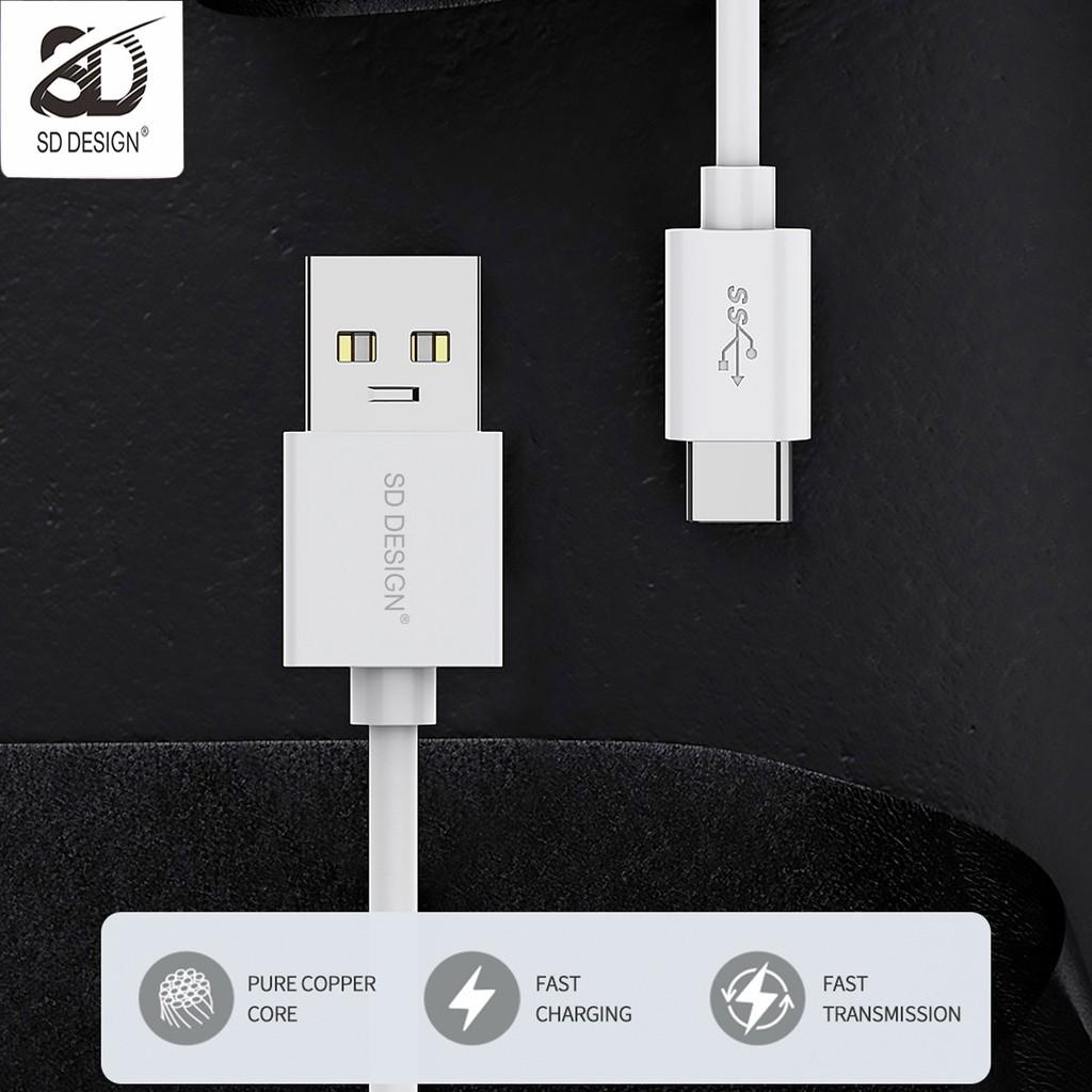 Cáp sạc SD DESIGN M162 chân sạc T.y.p.e.C sử dụng cho các máy samsung,oppo..bảo hành 1 đổi 1