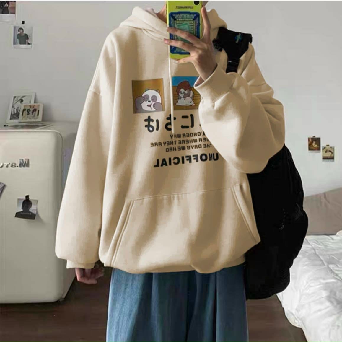 Áo Hoodies nỉ ngoại UNOFFICIAL Gấu dễ thương C069