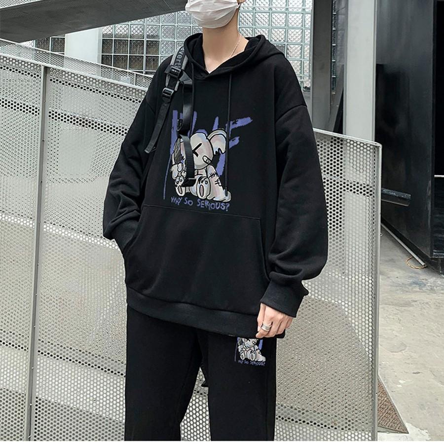 Áo mũ Hoodie Unisex MonsterX Gấu X form rộng 5 màu nỉ bông cặp đôi nam nữ Oversize Ulzzang thu đông