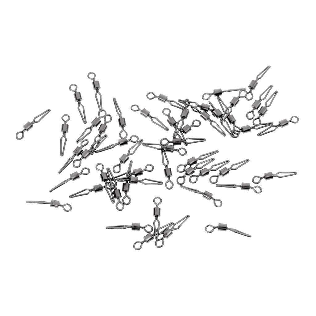 50 Pieces Swivel with Side Line Clip Fishing Tackle Fishing Connector