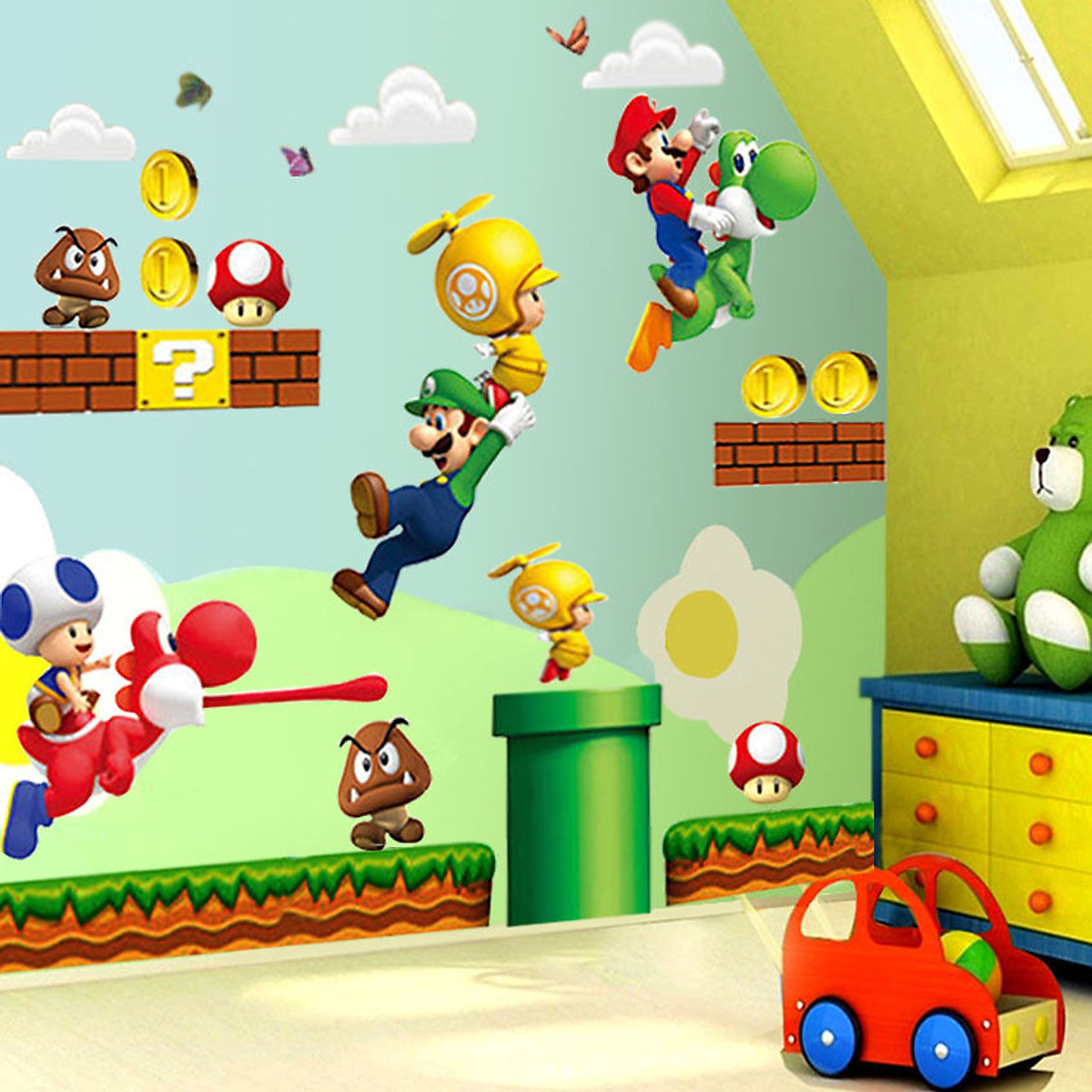 Decal dán tường Super Mario