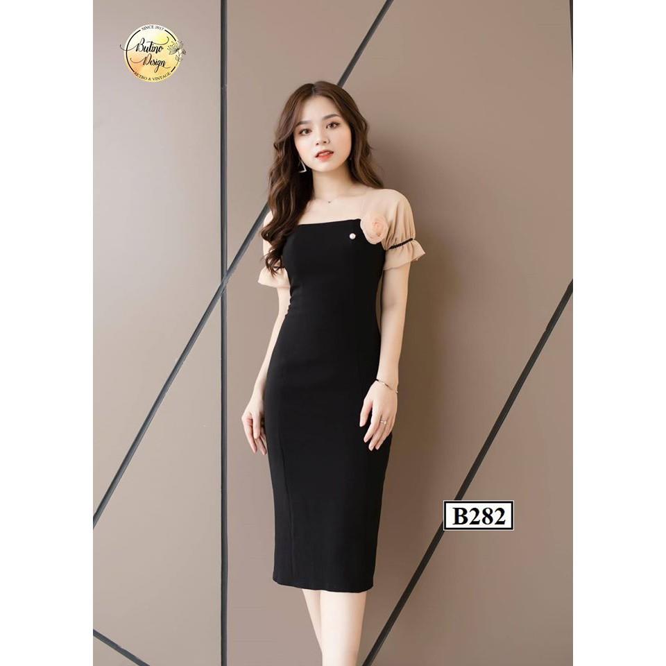 Váy đầm body B282 Đen thời trang nữ hàng thiết kế Cao Cấp