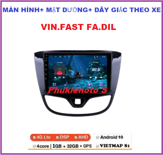 Màn hình 9inch lắp sim cho xe VIN.FAST FA.DIL. Bộ màn hình ô tô xe Fa.dil bộ nhớ ram1G-rom32G chạy Android 10. có Tiếng Việt, điều khiển giọng nói,tích hợp vô lăng, xem Camera, đầu màn hình dvd ô tô, phụ kiện xe hơi