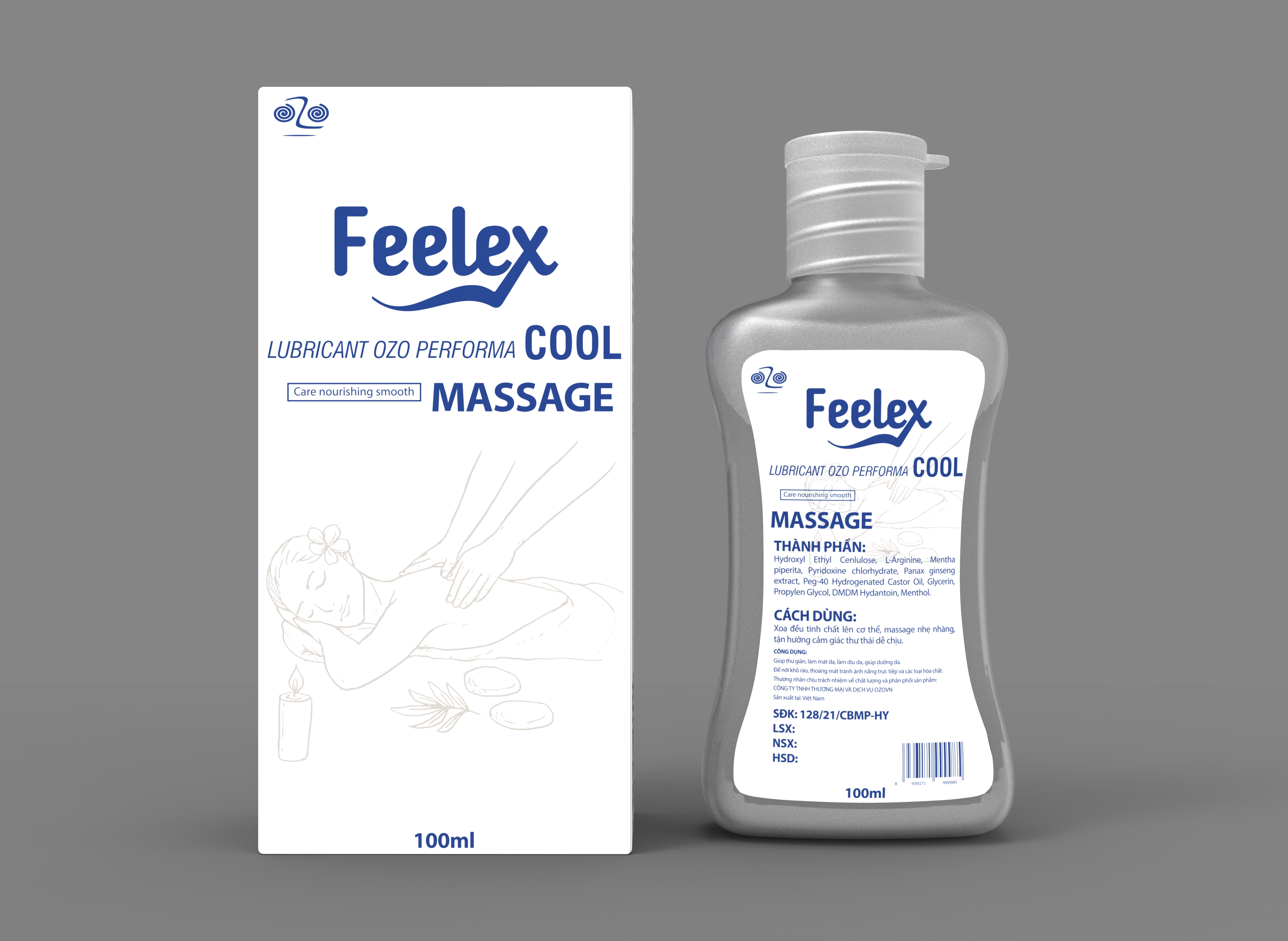 Tinh dầu massage Feelex OZO Performa Cool 100ml