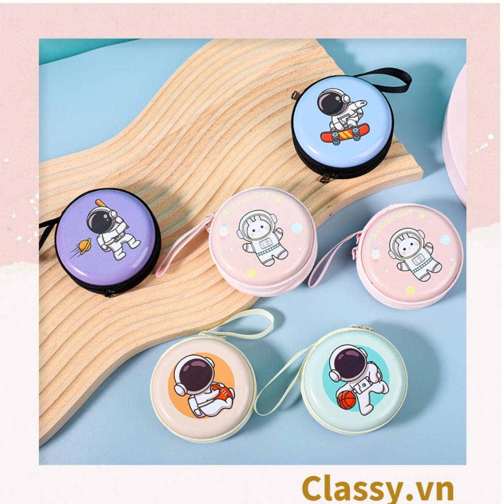 Túi hộp bằng thiếc Classy Đựng Cáp Sạc Tai Nghe Hình Tròn họa tiết Hoạt HÌnh Siêu Tiện Dụng Kích thước: 7cm x 3cm [T260
