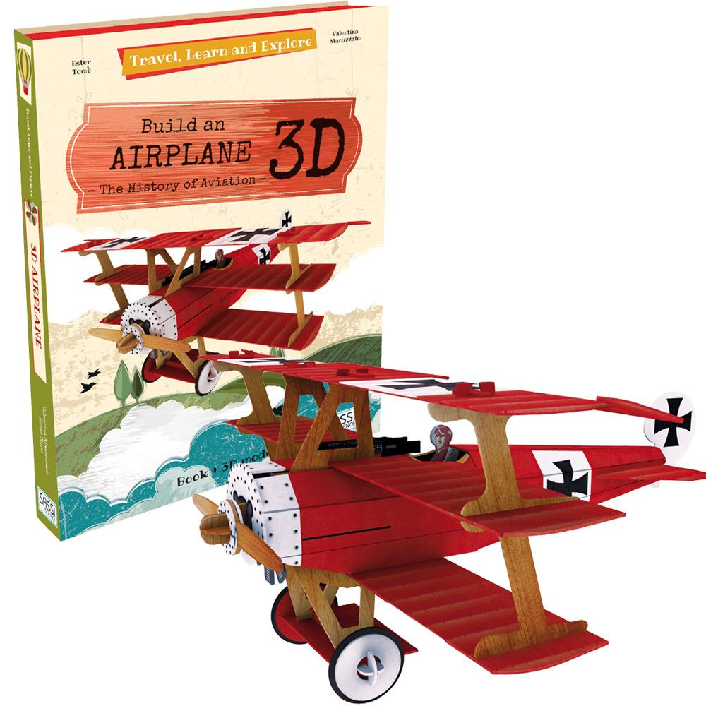 Bộ lắp ghép mô hình 3D giấy MÁY BAY chính hãng Sassi Junior 3D puzzle AIRPLANE