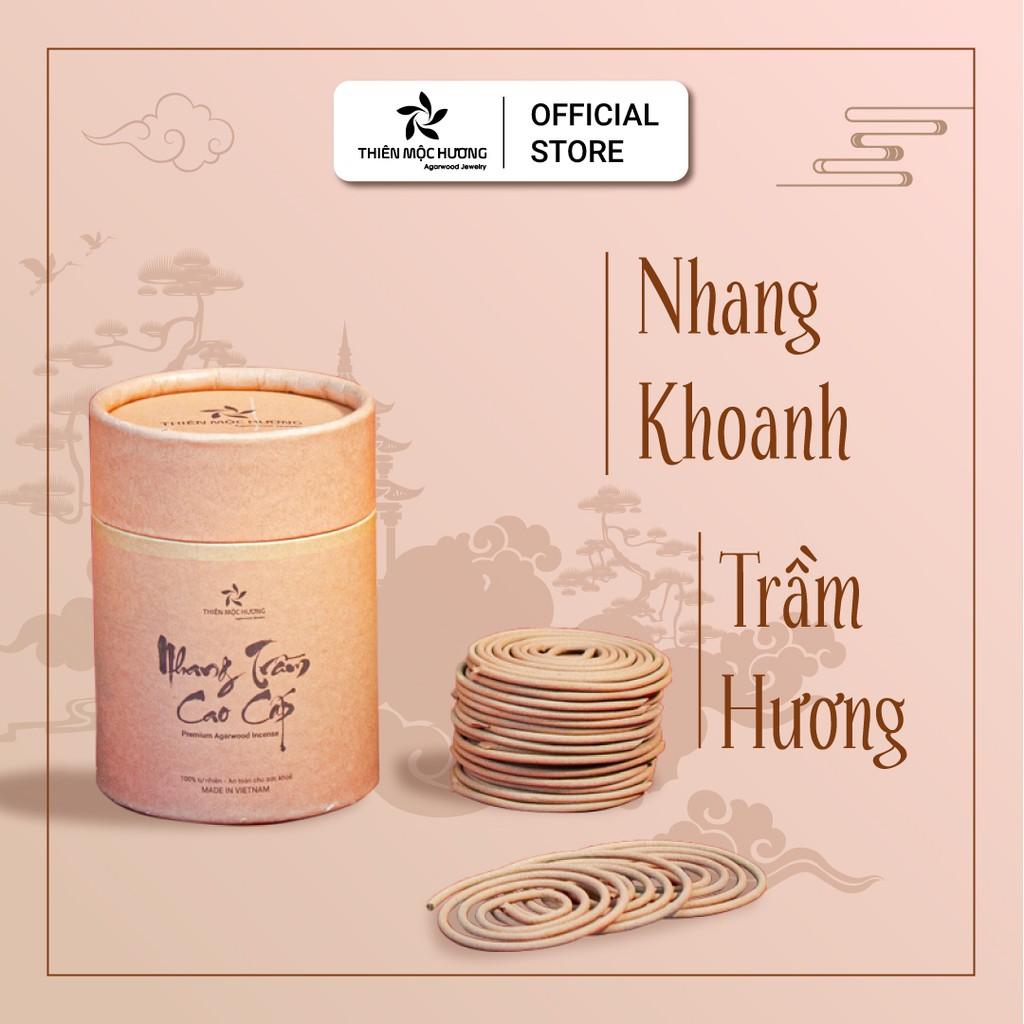 Nhang Khoanh trầm hương cao cấp 12 Năm tích trầm - Tặng kèm lư sứ xông nhà - Thơm lâu, an toàn sức khỏe - Thiên Mộc Hương