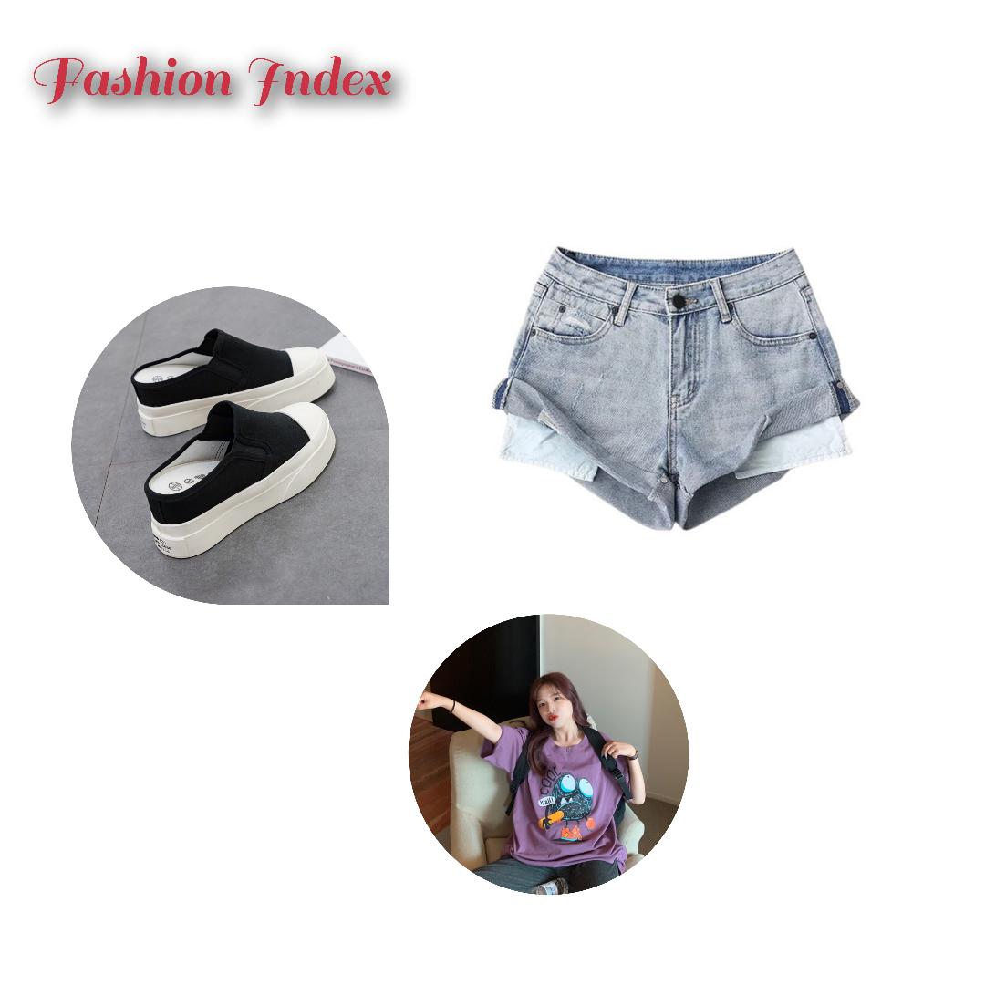 Denim short from chữ A