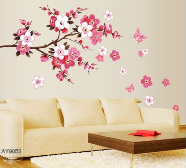 Decal Cành Hoa Đào Đỏ -AY9053