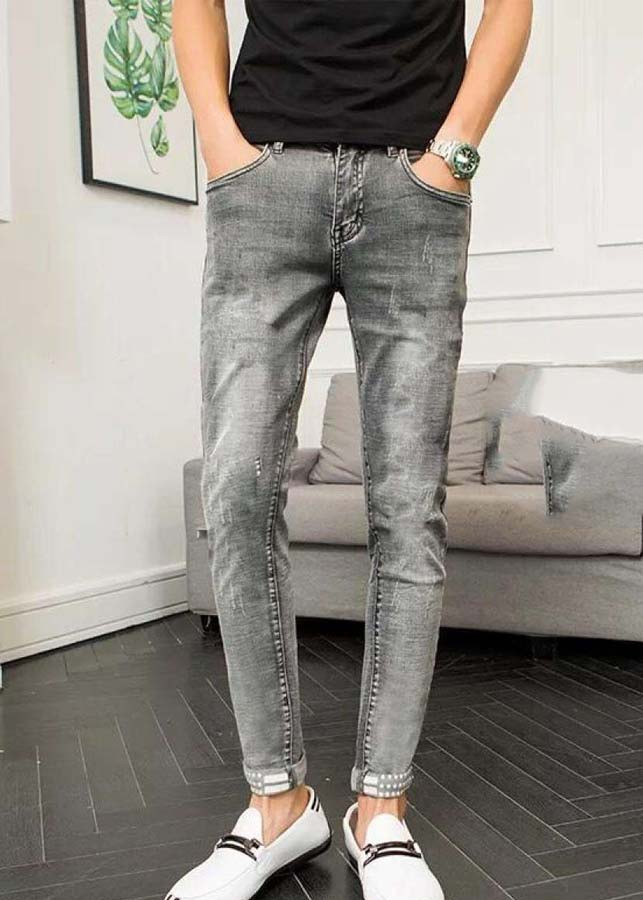 Quần Jeans Nam Hàn Quốc Màu Xám JEANXAM95