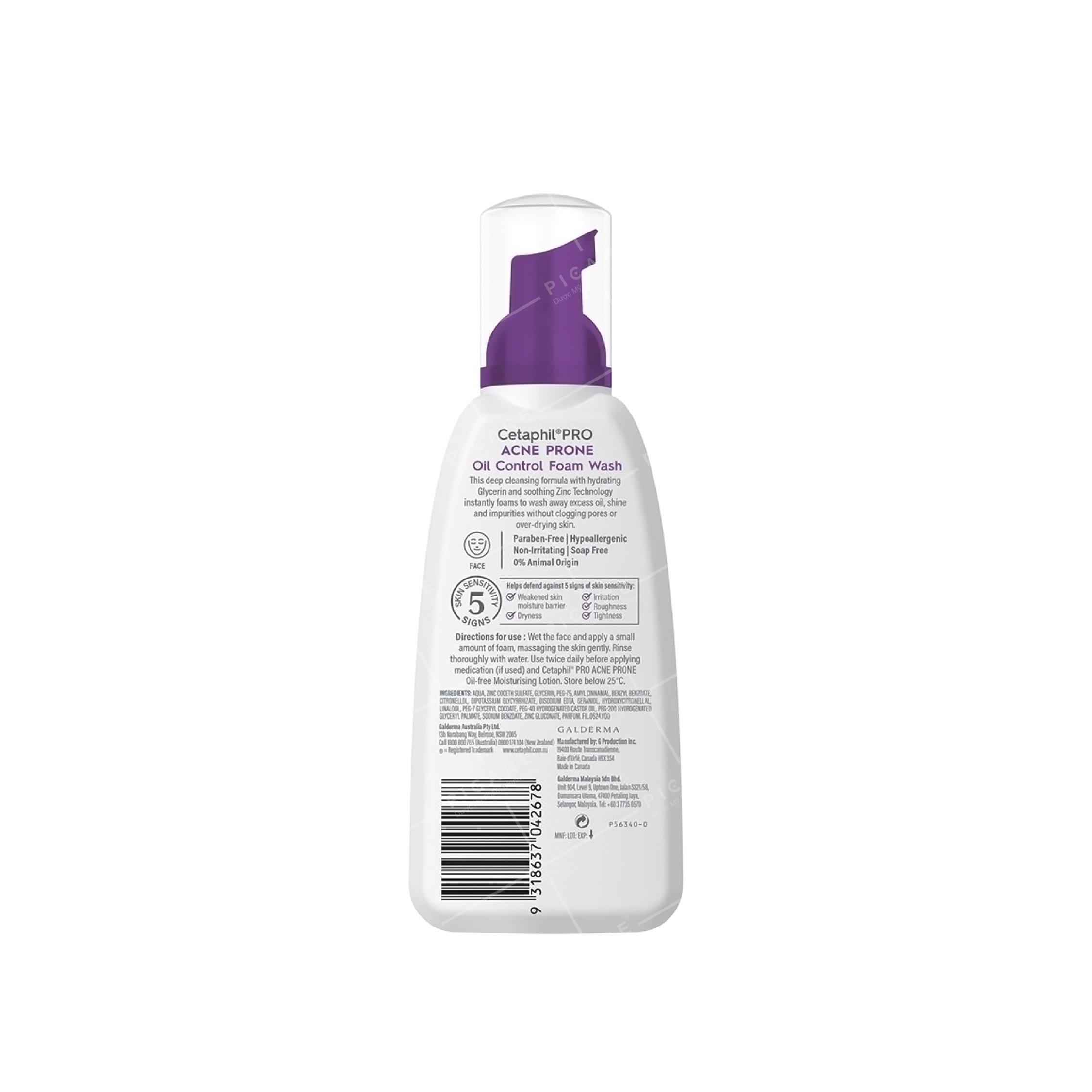 Sữa Rửa Mặt Tạo Bọt Cho Da Nhờn Mụn Cetaphil Pro Acne Prone Oil Control Foam Wash 236ml
