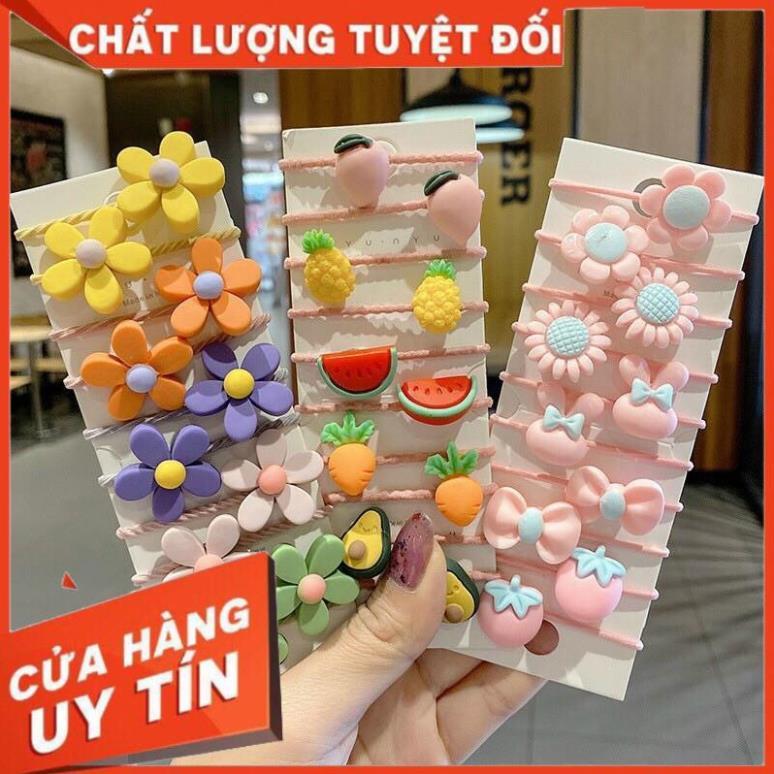 Set 10 Dây Buộc Tóc Cute Siêu Xinh Cho Mẹ và Bé Yêu