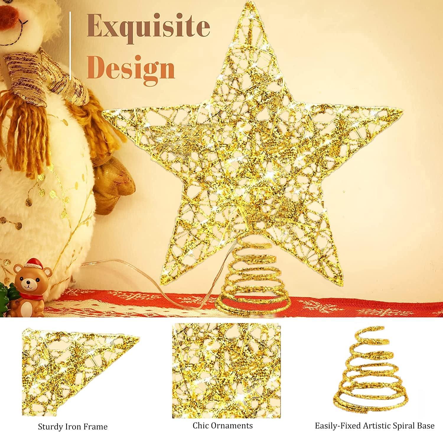 Cây Giáng Sinh Ngôi Sao, 20Cm Ngôi Sao Cây Thông Noel, Thiết Kế Kim Loại 20 Đèn LED Cây Thông Noel Quán Quân Cho Lễ Hội Giáng Sinh Trang Trí Nhà Cửa