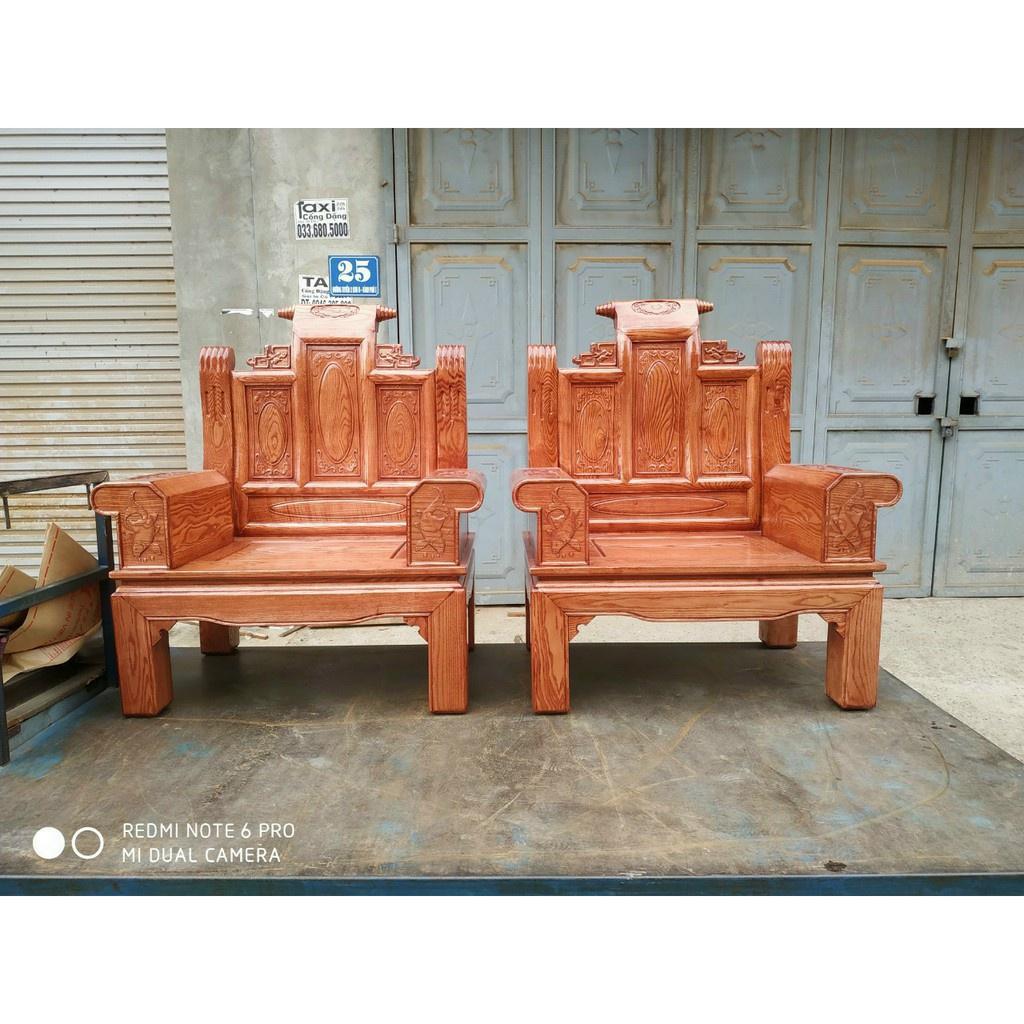 Bộ bàn ghế Âu Á Chương Cuốn Thư gỗ Sồi Nga