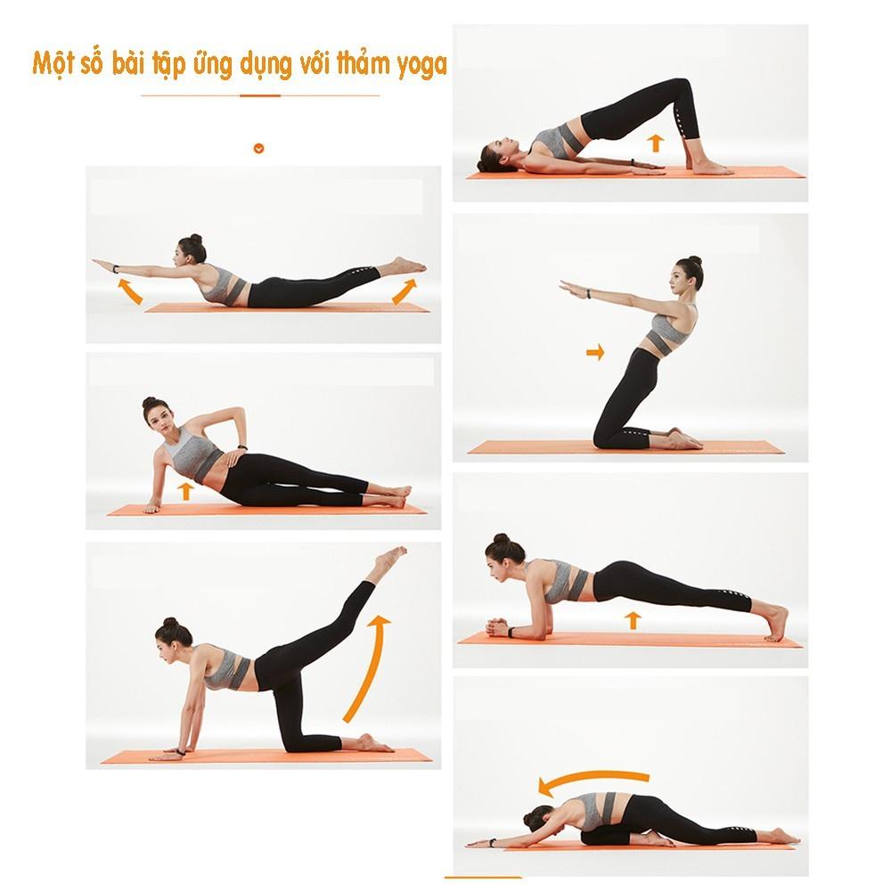 thảm yoga chống trượt , thảm tập yoga làm bằng chất liệu TPE 2 lớp dầy 6mm chống trơn trượt chống bám nước thông minh