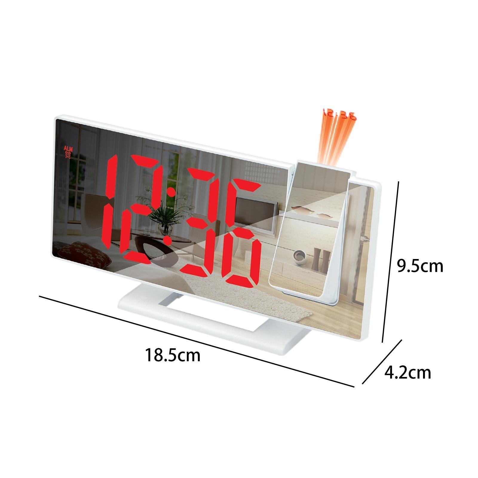 Mirror Surface Snooze /24H Desktop Clock Auto Dimmer LED Screen for Elderly Children