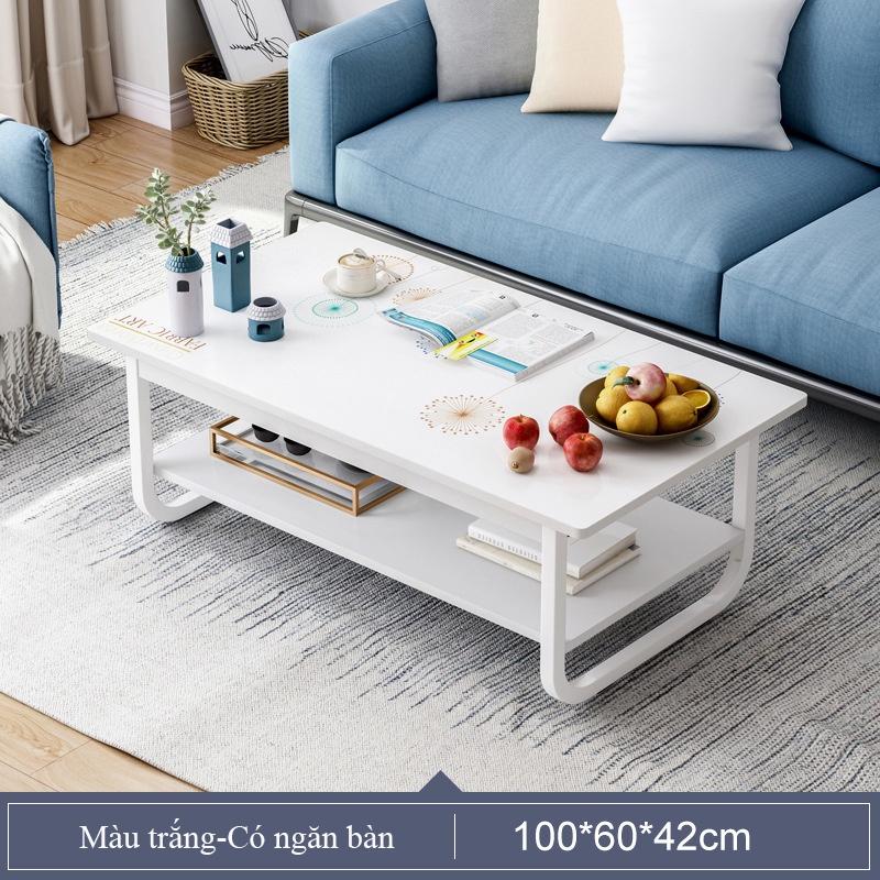 Bàn phòng khách, bàn trà bệt kiểu Nhật vân gỗ cao cấp, chân sắt sơn tĩnh điện uốn cong chắc chắn