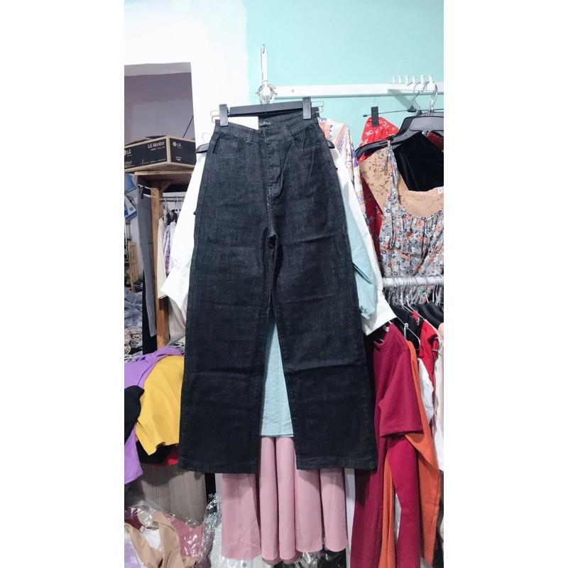Quần jeans cạp cao ống đứng chất jeans giãn- shop tự chụp