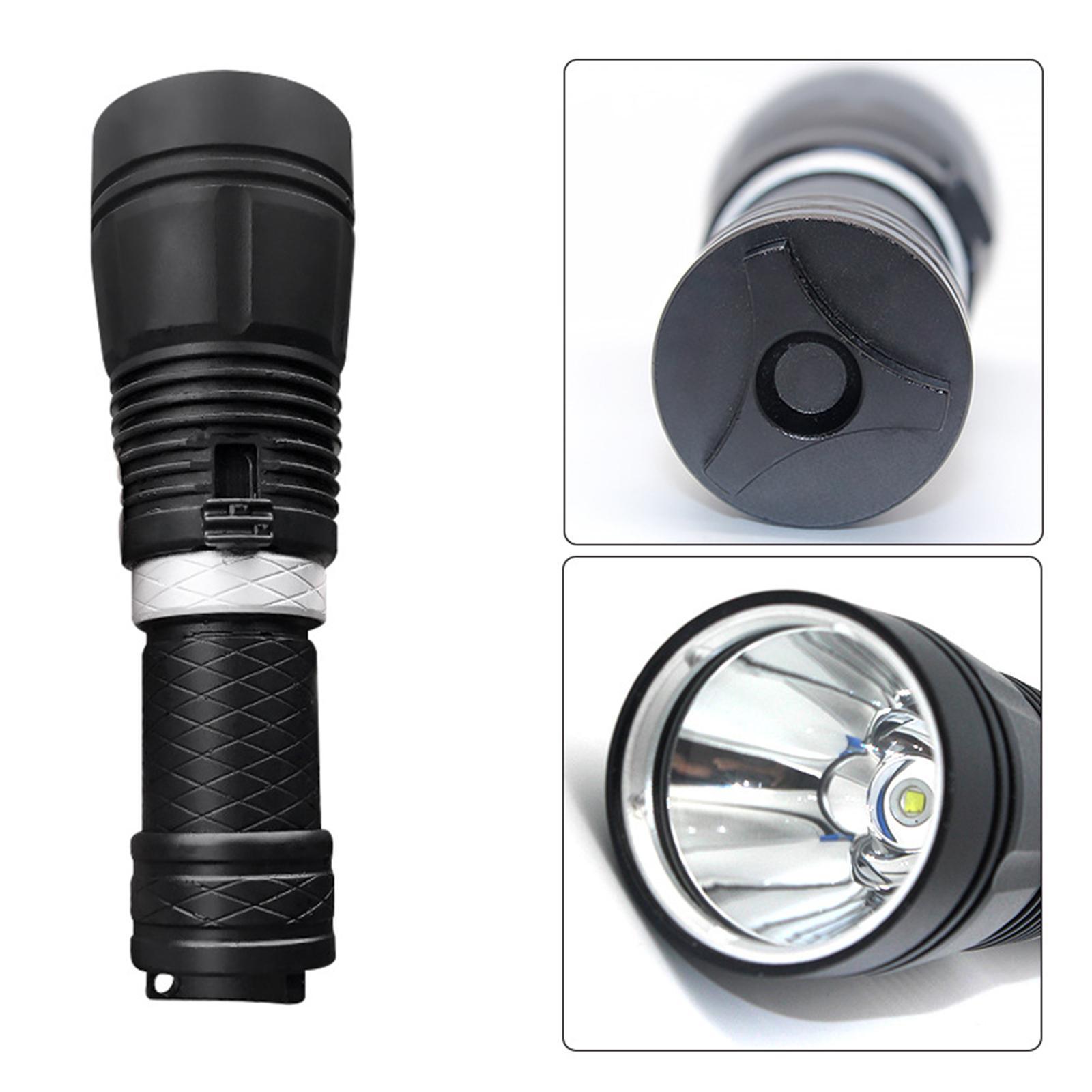 Scuba Diving Flashlight Waterproof Aluminum Alloy Floodlight Diving Light Submarine Light for Underwater Outdoor Fishing Night 80-100M