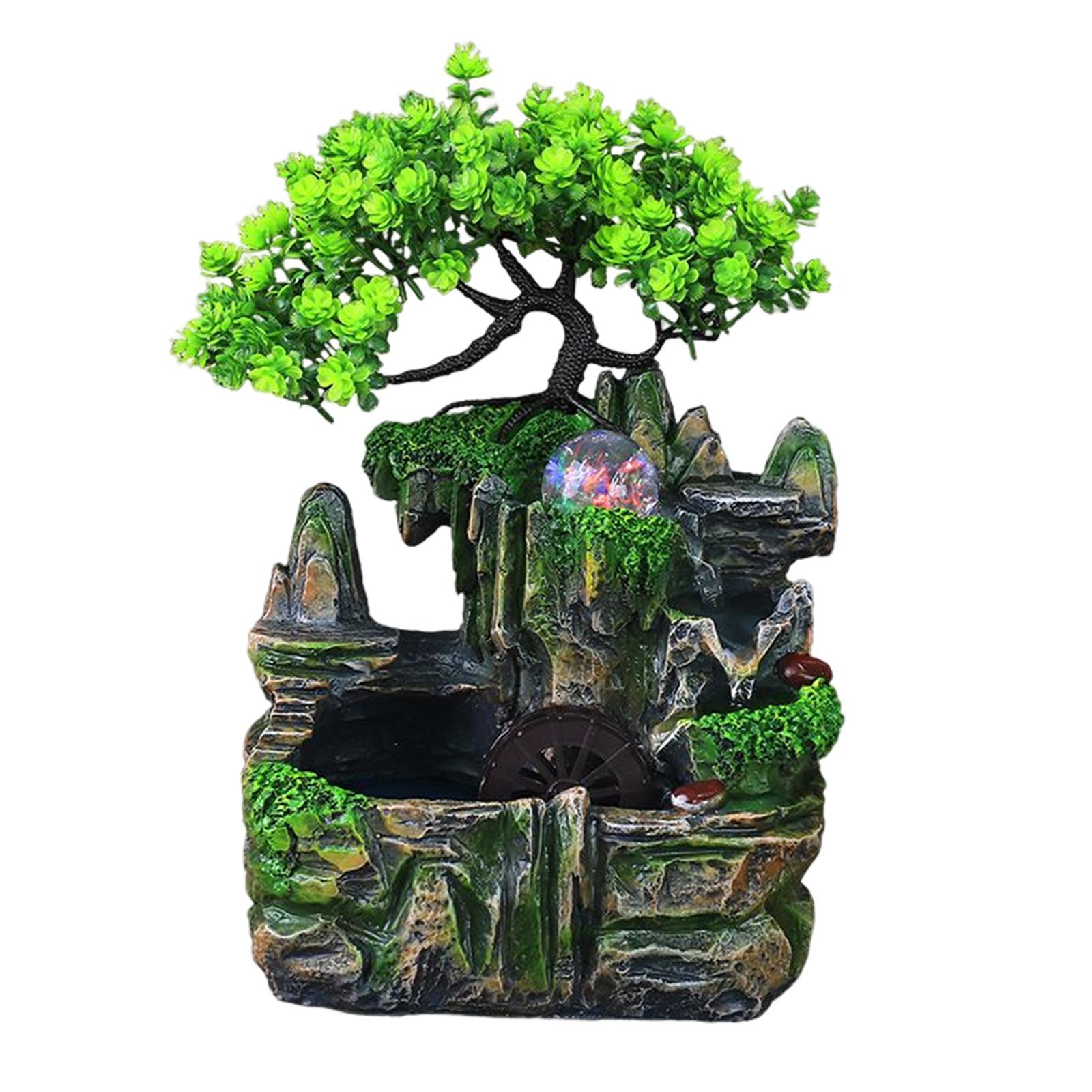 Electric Tabletop Water Fountain Rolling Ball Water Sound with Lights Decor