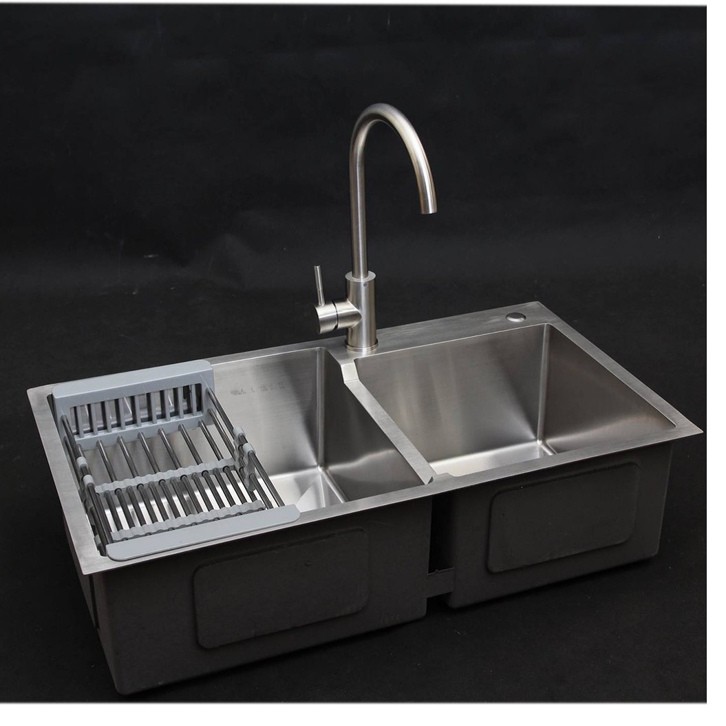 Chậu rửa bát inox đúc nguyên khối SUS304 KR8245 Hai hố cân