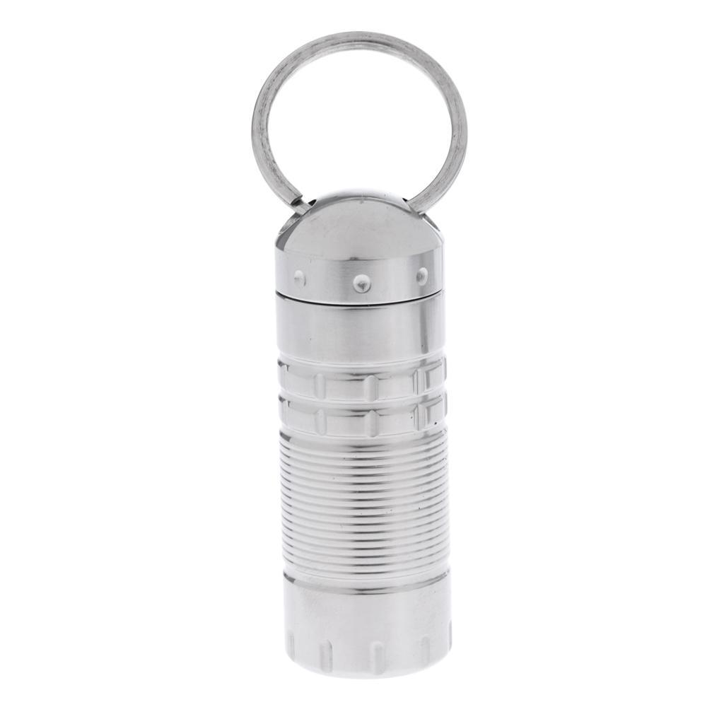 Outdoor Survival Waterproof Pill Bottle Container,55mm Titanium Dry Storage Box Airtight Case Camping