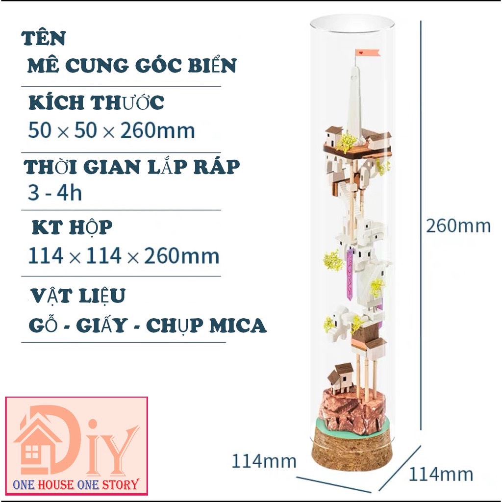 Mô hình nhà búp bê lắp ráp bằng gỗ MÊ CUNG GÓC BIỂN - DRIFTING BOTTLE - Quà tặng sinh nhật giáng sinhtự làm bằng gỗ