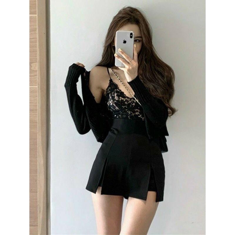 Chân váy chữ A xẻ cạnh 2 bên chất tuyết mưa