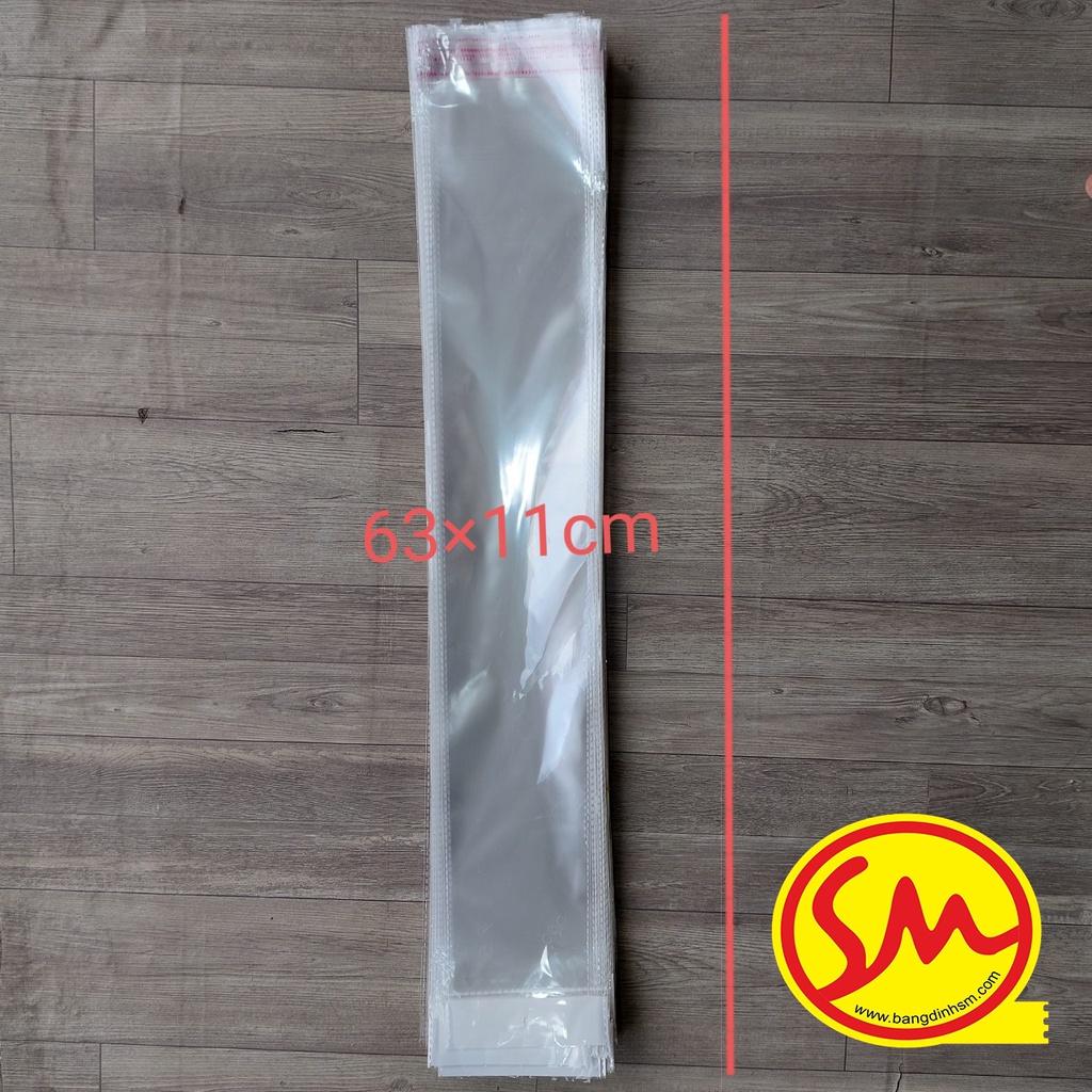 TÚI NILON TRONG SUỐT dán miệng, TÚI BÓNG KÍNH 63x11cm chuyên dùng ĐÓNG GÓI CÁC SẢN PHẨM MỘT CÁCH DỄ DÀNG