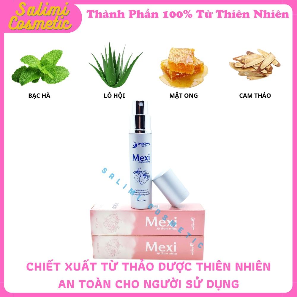 COMBO 2 Lọ Xịt Thơm Miệng MEXI Vị Dâu Tây Quyên Lara 15ml, Giúp Hơi Thở Thơm Mát, Ngừa Viêm Lợi