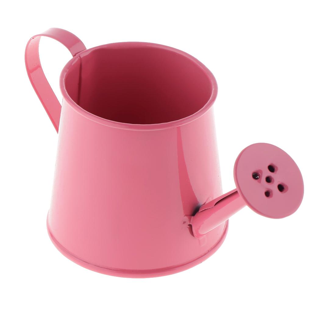 3pcs Pastoral Style Colorful Metal Tin Flower Pot Mini Bonsai Watering Can Pot