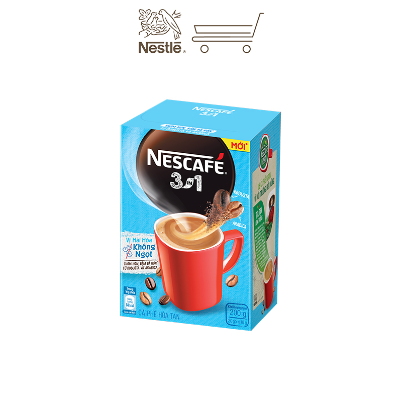 Combo 4 hộp cà phê hòa tan Nescafé 3in1 vị hài hòa không ngọt - công thức cải tiến (Hộp 20 gói)